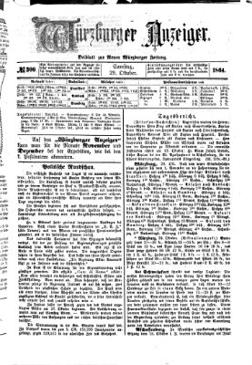 Würzburger Anzeiger (Neue Würzburger Zeitung) Samstag 29. Oktober 1864