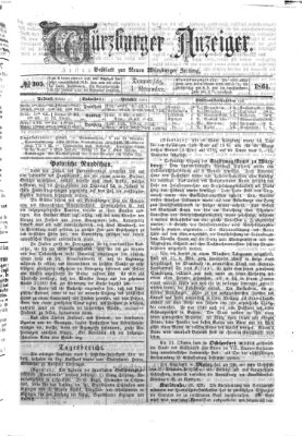 Würzburger Anzeiger (Neue Würzburger Zeitung) Donnerstag 3. November 1864