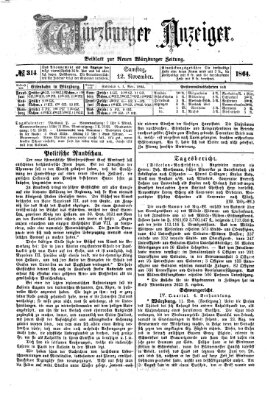 Würzburger Anzeiger (Neue Würzburger Zeitung) Samstag 12. November 1864