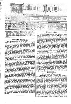 Würzburger Anzeiger (Neue Würzburger Zeitung) Samstag 19. November 1864