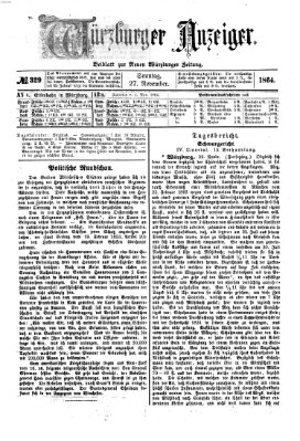 Würzburger Anzeiger (Neue Würzburger Zeitung) Sonntag 27. November 1864