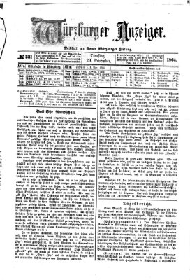 Würzburger Anzeiger (Neue Würzburger Zeitung) Dienstag 29. November 1864