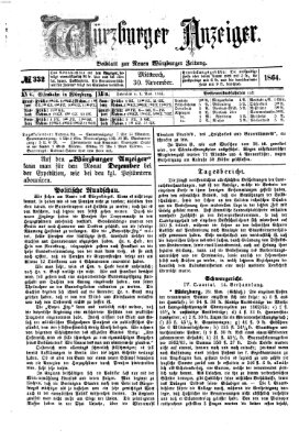 Würzburger Anzeiger (Neue Würzburger Zeitung) Mittwoch 30. November 1864