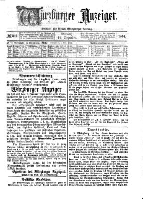 Würzburger Anzeiger (Neue Würzburger Zeitung) Mittwoch 14. Dezember 1864