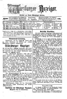 Würzburger Anzeiger (Neue Würzburger Zeitung) Donnerstag 29. Dezember 1864