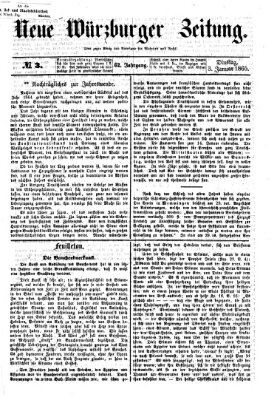 Neue Würzburger Zeitung Dienstag 3. Januar 1865