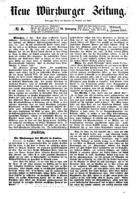 Neue Würzburger Zeitung Mittwoch 4. Januar 1865