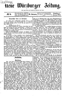 Neue Würzburger Zeitung Samstag 7. Januar 1865