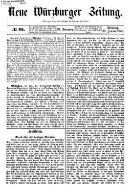 Neue Würzburger Zeitung Mittwoch 25. Januar 1865