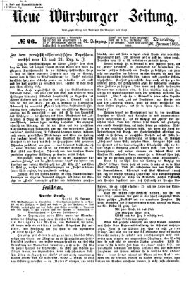 Neue Würzburger Zeitung Donnerstag 26. Januar 1865