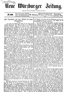 Neue Würzburger Zeitung Donnerstag 9. Februar 1865