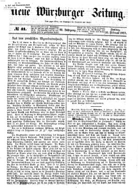 Neue Würzburger Zeitung Freitag 10. Februar 1865