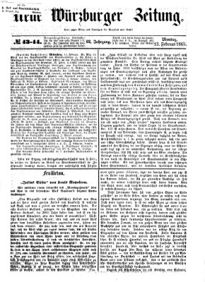 Neue Würzburger Zeitung Montag 13. Februar 1865