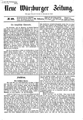 Neue Würzburger Zeitung Samstag 18. Februar 1865