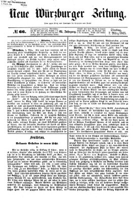 Neue Würzburger Zeitung Dienstag 7. März 1865