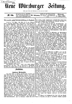 Neue Würzburger Zeitung Mittwoch 15. März 1865