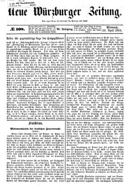 Neue Würzburger Zeitung Mittwoch 19. April 1865