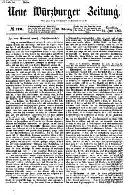 Neue Würzburger Zeitung Samstag 24. Juni 1865