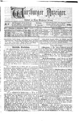 Würzburger Anzeiger (Neue Würzburger Zeitung) Freitag 6. Januar 1865