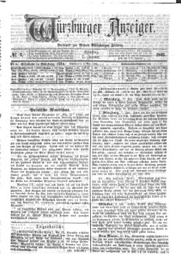 Würzburger Anzeiger (Neue Würzburger Zeitung) Samstag 7. Januar 1865