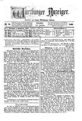 Würzburger Anzeiger (Neue Würzburger Zeitung) Samstag 14. Januar 1865