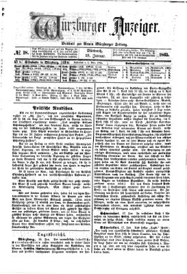 Würzburger Anzeiger (Neue Würzburger Zeitung) Mittwoch 18. Januar 1865