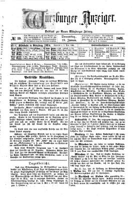 Würzburger Anzeiger (Neue Würzburger Zeitung) Donnerstag 19. Januar 1865