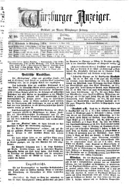 Würzburger Anzeiger (Neue Würzburger Zeitung) Freitag 20. Januar 1865