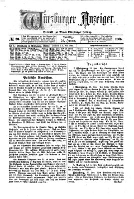 Würzburger Anzeiger (Neue Würzburger Zeitung) Montag 23. Januar 1865