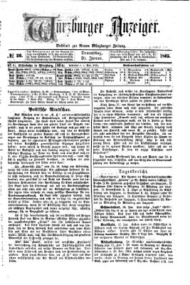 Würzburger Anzeiger (Neue Würzburger Zeitung) Donnerstag 26. Januar 1865