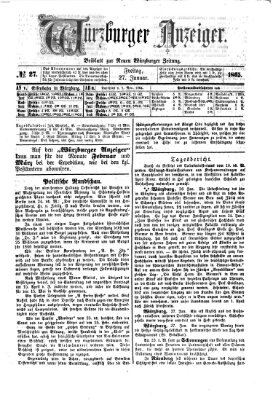 Würzburger Anzeiger (Neue Würzburger Zeitung) Freitag 27. Januar 1865