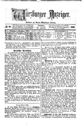 Würzburger Anzeiger (Neue Würzburger Zeitung) Samstag 28. Januar 1865