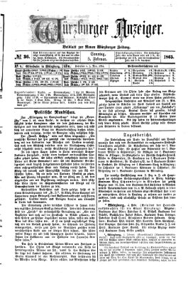 Würzburger Anzeiger (Neue Würzburger Zeitung) Sonntag 5. Februar 1865