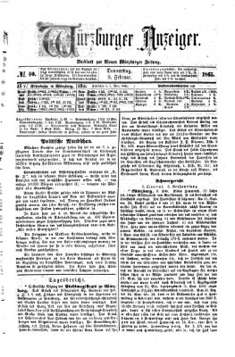 Würzburger Anzeiger (Neue Würzburger Zeitung) Donnerstag 9. Februar 1865