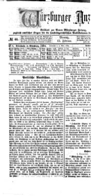 Würzburger Anzeiger (Neue Würzburger Zeitung) Montag 13. Februar 1865