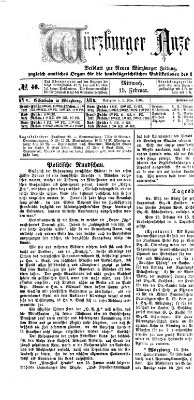 Würzburger Anzeiger (Neue Würzburger Zeitung) Mittwoch 15. Februar 1865