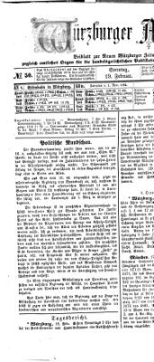 Würzburger Anzeiger (Neue Würzburger Zeitung) Sonntag 19. Februar 1865