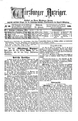 Würzburger Anzeiger (Neue Würzburger Zeitung) Mittwoch 22. Februar 1865