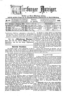 Würzburger Anzeiger (Neue Würzburger Zeitung) Sonntag 26. Februar 1865