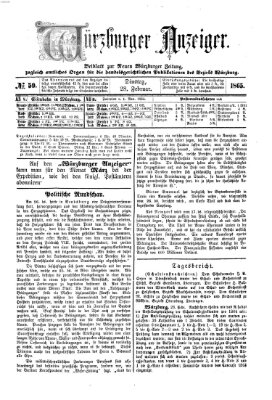 Würzburger Anzeiger (Neue Würzburger Zeitung) Dienstag 28. Februar 1865