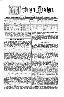 Würzburger Anzeiger (Neue Würzburger Zeitung) Freitag 3. März 1865
