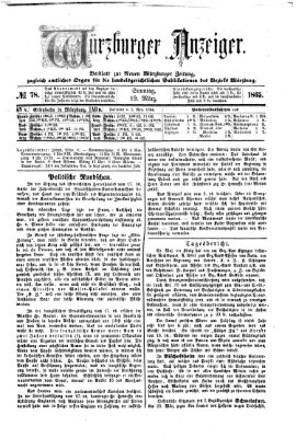 Würzburger Anzeiger (Neue Würzburger Zeitung) Sonntag 19. März 1865