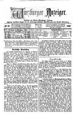 Würzburger Anzeiger (Neue Würzburger Zeitung) Mittwoch 5. April 1865