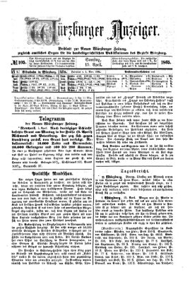 Würzburger Anzeiger (Neue Würzburger Zeitung) Samstag 15. April 1865