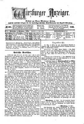 Würzburger Anzeiger (Neue Würzburger Zeitung) Mittwoch 19. April 1865