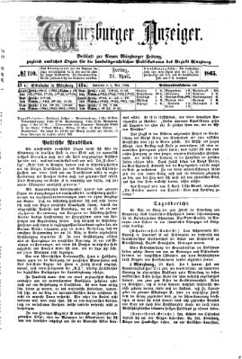 Würzburger Anzeiger (Neue Würzburger Zeitung) Freitag 21. April 1865