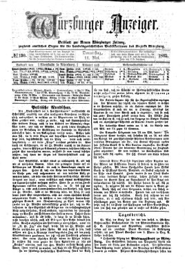 Würzburger Anzeiger (Neue Würzburger Zeitung) Donnerstag 11. Mai 1865