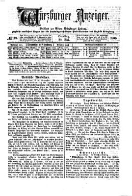 Würzburger Anzeiger (Neue Würzburger Zeitung) Samstag 20. Mai 1865