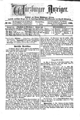 Würzburger Anzeiger (Neue Würzburger Zeitung) Donnerstag 1. Juni 1865