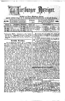 Würzburger Anzeiger (Neue Würzburger Zeitung) Mittwoch 7. Juni 1865